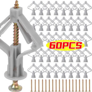 Dizoey 20/60PCS Tamper-resistant Screws Hollow Wall Airplane Expansion Plug Pipe Gypsum Board Anchors Drywall Fixings Kit Hardware Tool