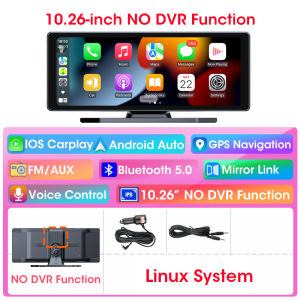 10/11.26" Dash Cam 4K ADAS DVR Wireless CarPlay/Android Auto 360° Rotate Len 1080P Rear Camera Navigation GPS 24h Park Monitor
