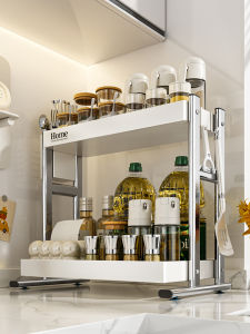 Stainless Steel Kitchen Spice Storage Rack Countertop Oil Salt Sauce Condiment Organizer New Style Spice Products Display Shelf