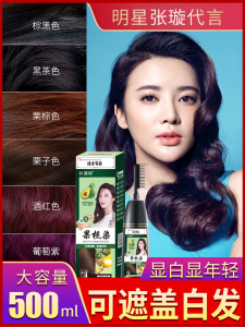 Natural Plant-Based Hair Dye Men Women No-itch Black Tea Color Hair Coloring Cream Home Application Long-lasting Glossiness