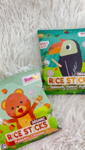 Baebis Organic Rice Stick 12g (Spinach Sweet Potato & Onion / Pumpkin Cheese & Onion)