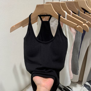 เสื้อกล้ามแขนกุดสไตล์อเมริกัน ทรงเข้ารูป สำหรับผู้หญิง ช่วงต้นฤดูใบไม้ผลิ 2025 ชุดสีชมพู ชุดชั้นใน ชุดชั้นใน ชุดชั้นใน