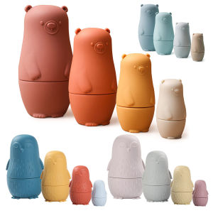 【New Arrival】 Brightly Colored Silicone Matryoshka Dolls for Toddler Learning and Development