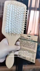 Eco-Friendly Wooden Paddle Hair Brush | Bioplastic Bristles Biodegradable Sustainable Hair Comb