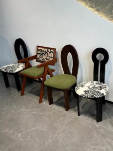 MU FENG ZHI NAN | Retro Dining Chairs Home Use