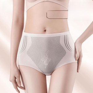 Mengmeng Intimates 29.9 Yuan 2 Pieces Mid-High Waist Traceless Ventilation Belly Contracting Hip Lift Hip Raise Womens Underwear Hip Training Pants Womens