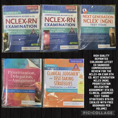 Nursing Books Bundle Saunders NCLEX RN Examination 9th ed Next Generation NGN Prioritization Delegation Assignment Clinical Judgement and Test Taking Strategies