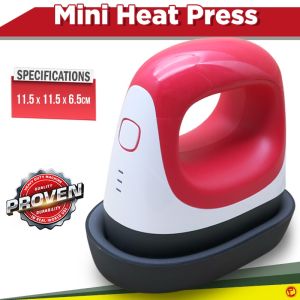 Risefully 2in1 Mini Heat Press Machine 11.5cm x 11.5cm x 6.5cm (Heat Press and Iron Machine)