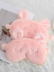 Mặt Nạ Ngủ Tai Thỏ Thêu Màu Hồng Dễ Thương Cho Nữ Mặt Nạ Ngủ Lông Thỏ Che Mắt Bảo Vệ Mắt Ấm Áp Mùa Đông Thương Hiệu Khác