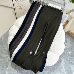 กางเกงขายาวทรงหลวมเอวสูงสำหรับผู้หญิง ทรงโยคะ ทรงกระชับสัดส่วน ด้านนอก กางเกงขายาวทรงขาบาน ทรงลำลอง ทรงหลวม สำหรับผู้หญิง