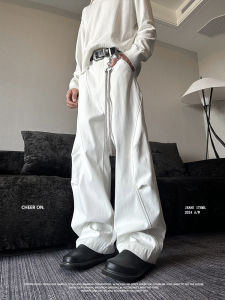 กางเกงยีนส์ทรงหลวมลำลองสำหรับทั้งชายและหญิง CHEER on Spring Summer American Scythe ทรงหลวม ทรงโค้ง กางเกงขายาวลำลอง