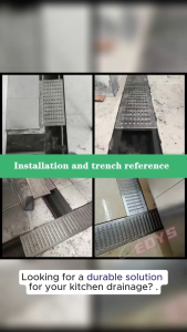 EDYS 304Stainless Steel Coverplate of Trench Kitchen Sewer Cover201Hotel Drainage Ming Trench Cover Manho