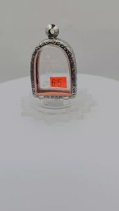 M#65 ตลับพระ/กรอบพระสเตนเลสลายไทย ขนาดวงใน 2.45x3.2ซม พิมพ์ระซุ้มกอหรือใกล้เคียง ขนาดที่ใส่สวย 2.1x2.9 ซม