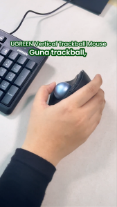 UGREEN Vertical Trackball Mouse 2.4G Ergonomic Wireless USB-C Rechargeable 4000DPI Silent Click for laptop PC Windows MacOS