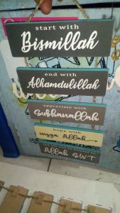 Walldecor hiasan dinding gantungan Bismillah Alhamdulillah Allahu akbar Insya Allah