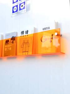 Transparent Acrylic Wall Decoration Magazine Storage Rack Newspapers Records Wall Mounted Shelf