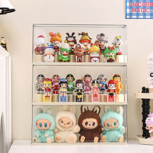 Acrylic Display Stand Storage Organizer for Labubu Bubble Monster Dustproof Figure Showcase Living Room Adult Storage Box