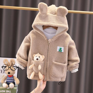 Lót Lông Cừu Lông Cừu Áo Khoác Bé Trai Ấm Áp Áo Khoác Ngoài Mùa Thu Áo Khoác Nhung Một Mảnh Kiểu Dáng Mới Cho Bé Trai Và Bé Gái Mùa Đông Quần Áo Giữ Nhiệt
