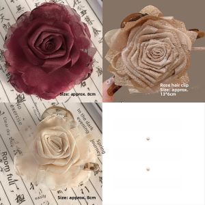Rose Flower Hair Clip Summer New Chinese Style High-End Sensation Camellia Shark Bite Hair Clip Headwear Fashion Accessories