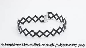 Game Valorant Choker Necklace Bracelet Game Character CLOVE Black Geometric Collar Cosplay Jewelry Gaming Accessories Gift