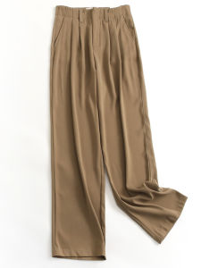 กางเกงขายาวทรงตรงเอวสูงสไตล์ทำงาน กางเกงขายาวทรงหลวมสำหรับผู้หญิง กางเกงขายาวลำลอง ทรงเข้ารูป F913