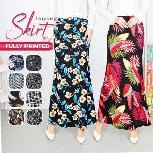 KM Lolita Women Fully Printed Mermaid Elastic Ready Stock Free Size Pencil Duyung Skirt Panjang Wanita [S14731]