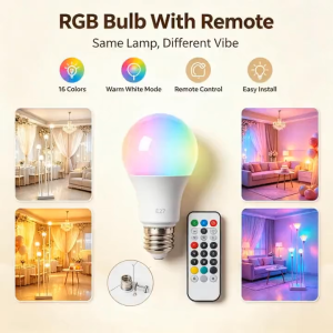 RGB Remote Control LED Bulb E27 16 Colors Color Changing Decor Light For Wedding Birthday Home Light