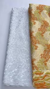 2026 New African Turquoise Pink Swiss Voile Lace Rhinestone Cotton Lace Fabric Special Fabric for Nigerian Clothing