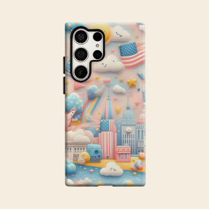 cute city cloud pastel Luxury Fashion Full Lens Protective Case for Samsung Galaxy S26 S25 S24 A56 A36 Plus Ultra