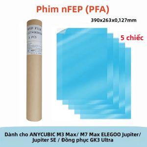 5 Chiếc Phim PFA 13 Inch 390x263x0.127mm NFEP Cho ANYCUBIC Photon M3 Max/M7 Max ELEGOO Sao Mộc 3D Máy In Phần