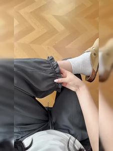 XIANYIJIAO | Ruffle Hem Balloon Pants Women Summer Lightweight High Waist Slim