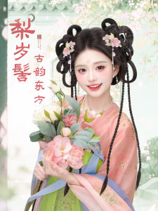 Womens Hanfu Wig Integrated Lazy Ancient Style Hair Clip Realistic Ancient Costume Fairy Cute Style Fake Hair Bag