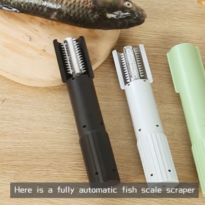 Black Fish Scale Remover Tool with Grater - 24.5cm - Kitchen Utensil for Cleaning Fish - Suitable for Food Preparation - Ideal for Cooking Scenes