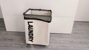 Fabric Storage Basket Foldable with Wheels Yoga Mat Laundry Basket Home Clothes Sports Goods Storage Basket