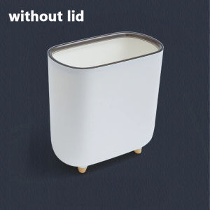 Bathroom Narrow Shape Trash Can Toilet Side Garbage Can with Lid Kitchen Odorproof Trash Bin Covered Trash Can Wastepaper Basket