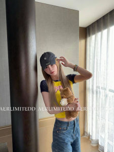 Short Sleeve T-Shirt Womens Pure Desire Spicy Girl Top Cartoon Print Design Summer Cotton round Neck Short Length