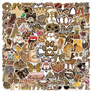 50/100PCS Leopard Print Girl Art Aesthetics Waterproof Graffiti Phone Laptop Luggage Guitar Notebook Stickers Kids Toys