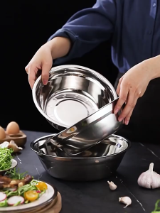 Naju เซนติเมตร กะละมังสแตนเลส ขนาด 14/22/18/24 ชามสแตนเลส ผิวด้านในขัดวาว ถ้วย กาละมังสแตนเลส