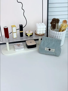 SIGVARD Tas Kosmetik Travel Pouch Kecil Bahan Corduroy Penyimpanan Makeup Lipstik Koin TK18