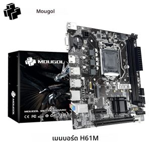 Mougol เมนบอร์ดเกม H61M M.2 NVMe PCIEx16 DVI รองรับ Dual-Channel DDR3 RAM Intel Core 2/3 Gen LGA1155ซีพียูสำหรับเดสก์ท็อปพีซี