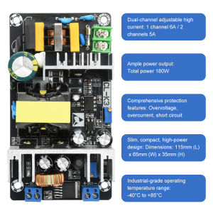 AC 100-240V/DC 141-339V to 18-33V/1.25-31V Switch Power Supply 180W Power Module Buck Converter Dual output Electronic Kit