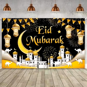 Eid Mubarak Ramadan Background Cloth Banner 2026 Eid Ramadan Kareem Islam Muslim Home Decoration Eid Party Festival Photo Backdrops