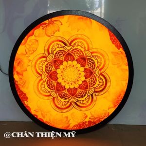 Đèn Thờ Hào Quang In Tranh Trúc Chỉ Mandala Trang Trí Phòng Thờ Bàn Thờ Gia Tiên Treo Tượng Phật TC-HQ-03
