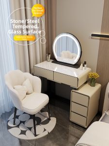 WQIN | Compact Modern Simple Cream-style Vanity with Drawer Unit