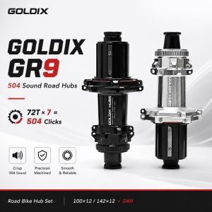 GOLDIX GR9 10–12 Speed Road/CX Gravel Hub 504-Click 24-Hole Straight-Pull HG/XDR Freehub Body Disc Brake Hub