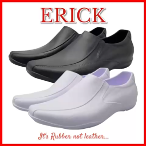 Duralite Erick Mens Lightweight and Waterproof non-slip square-toe rubber duty shoes (Black and White)