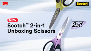 3M Scotch 1487 Stainless Steel Unboxing Scissor Dual Purpose Utility Cutter Knife Gunting 7 Inch