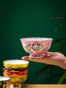 ชามทานอาหารดินเผาเคลือบเงินสำหรับใช้ในบ้านแบบจีน ชามทานข้าวกระดูกสัตว์ ชามระดับไฮเอนด์ เครื่องประดับตกแต่งสไตล์เรย์จิ้น