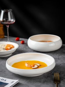 Bát Canh Bằng Gốm Sứ Cao Cấp Dùng Tại Khách Sạn Bát Tròn Màu Trắng Bát Đựng Thức Ăn Kèm Dùng Tại Nhà Và Tại Khách Sạn