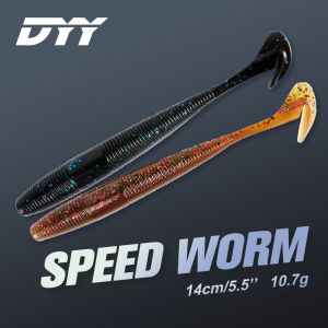 DYY-Soft Silicone Swimbait with Paddle Tail Minnow Shad Artificial Baits Bass Pike Fishing Lure Speed Worm14cm 10.7G 6Pcs